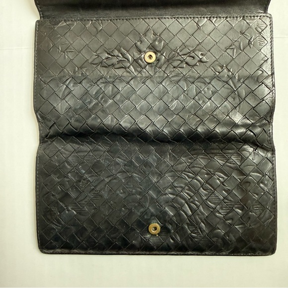 Bottega Veneta Intrecciato Botanical Embossed Leather Rare Continental Wallet - Picture 3 of 10